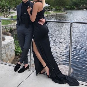 Long Black Prom Dress with Slit